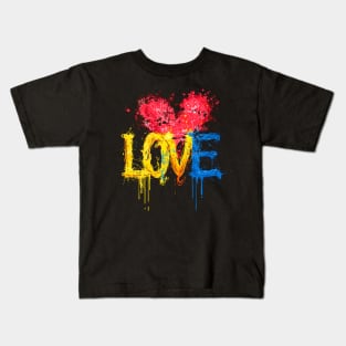 Valentines Day LOVE Heart Happy Valentines Day Kids T-Shirt